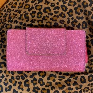 Hot pink glitter wallet